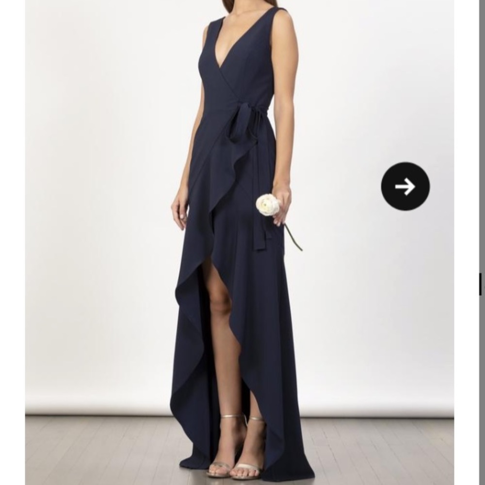 Monique Lhuillier Navy Crepe Ainsley, formal